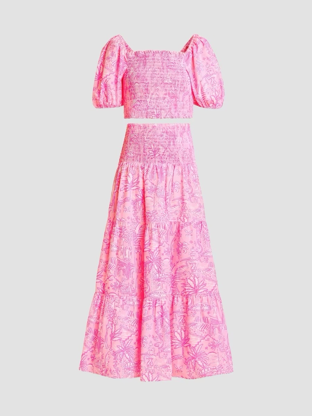 Lilly Pulitzer ASTON MAXI SET, CONCH SHELL PINK PENNYS PLAYGROUND.